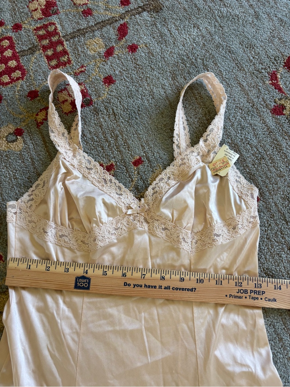 Vintage Olga slip lace dress womens cream